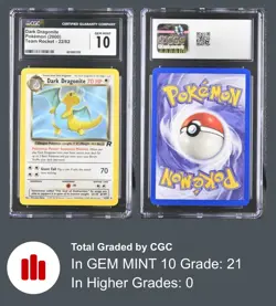 Pokemon Team Rocket 22/82 Dark Dragonite 2000 Rare CGC 10 GEM MINT - Image 1