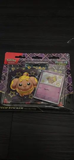 Pokemon Paldean Fates Tech Sticker Collection 3 Booster Pack Blister- Fidough - Image 1