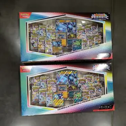 POKEMON PRISMATIC EVOLUTIONS LUCARIO & TYRANITAR PREMIUM COLLECTION LOT OF 2! - Image 1