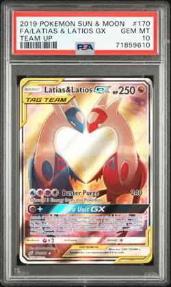 PSA 10 Latias & Latios GX 170/181 Tag Team Sun & Moon Team Up Pokemon Cards TCG - Image 1
