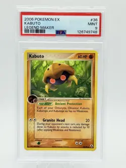 2006 PSA 9 Kabuto Legend Maker 36/92 Pokemon Card Low population - Image 1