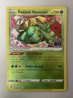 Radiant Venusaur #004/078 SWSH Pokemon GO TC- LP - Image 1