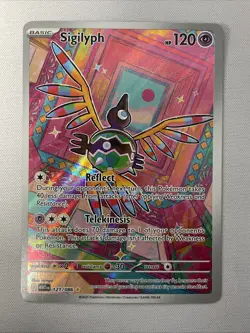 Pokemon TCG Sigilyph 121/086 Sv: White Flare Illustration Rare - NM - Image 1