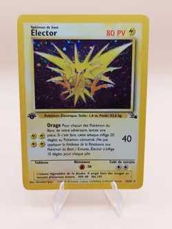 Elector (Zapdos) 1st Edition Holo Rare French Fossil 15/62 Pokemon - WOTC 1999 - Image 1