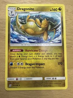 Pokemon TCG Dragonite Rare Regular Unified Minds 151/236 - Image 1