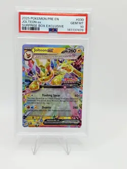 2025 Pokemon Jolteon Ex Prismatic Evolutions 030/141 Stamp Surprise Box PSA 10 - Image 1