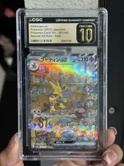 CGC Pristine 10 Alakazam ex 203/165 SV2a Card 151 SAR Full Art Holo JP 2023 - Image 2