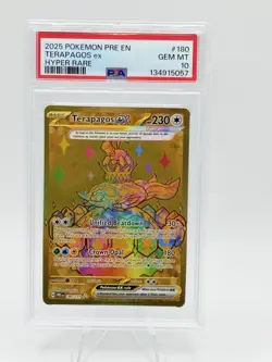 Pokemon PSA 10 Terapagos ex 180/131 Prismatic Evolutions Holo Gold Hyper Rare - Image 1