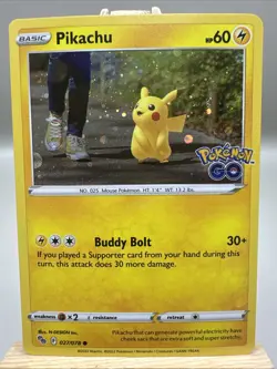 Pokemon TCG - Pikachu 027/078 Common Pokemon GO (Cosmo Holo) - Image 1
