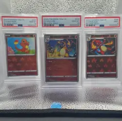 Pokemon PSA Graded 3x 2023 CS2a Reverse Holo Charmander Charmeleon Charizard - Image 1
