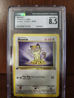 Pokemon TCG Meowth 1st Edition 56/64 Jungle WOTC Vintage Card - Image 1