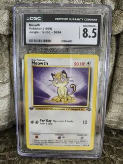 Pokemon TCG Meowth 1st Edition 56/64 Jungle WOTC Vintage Card - Image 3