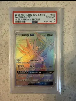 2018 POKEMON SUN & MOON ULTRA PRISM SECRET #164 FULL ART/DIALGA GX PSA 10 - Image 1