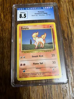 1999 POKEMON GAME #60 PONYTA BASE SET CGC 8.5 - Image 1