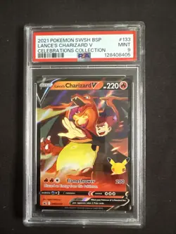 PSA 9 Mint 2021 Pokemon Lance's Charizard V SWSH133 Celebrations Collection - Image 1