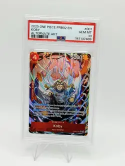 Koby [Alternate Art] PRB02-001 One Piece Premium Booster 2 PSA 10 English - Image 1