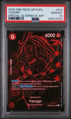 2025 ONE PIECE OP 12 EN YASOPP SPECIAL ALTERNATE ART CARD # 013 PSA 10 - Image 1