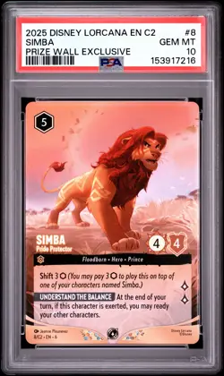 2025 DISNEY LORCANA EN C2-LORCANA CHALLENGE PROMO SIMBA - PRIDE PROTECTOR PSA 10 - Image 1