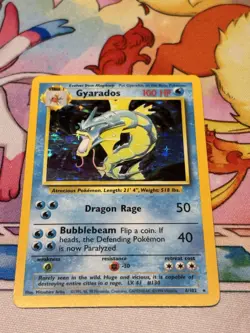 Pokemon TCG Gyarados Base Set Holo Rare Unlimited English 6/102 1999 Card HP - Image 3