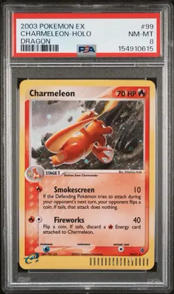 PSA 8 NM-MT Charmeleon 99/97 Dragon Secret Rare Holo Pokemon Card - Image 1