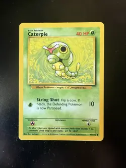 Caterpie 045/102 Base Set Regular Unlimited Common Card Pokemon TCG - Image 1