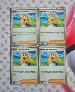 4 X Lillie’s Determination 119/132 or 192/217 Pokemon Cards Trainer Playset - Image 1
