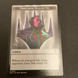 Emblem - Professor Dellian Fel Pest (0008) Double-Sided Token SOS; MTG - Image 1
