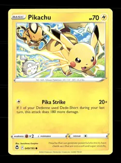 Pikachu 049/195 Silver Tempest NM/M Pokemon - Image 1