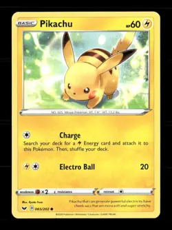 Pikachu 065/202 Sword & Shield NM/M Pokemon - Image 1