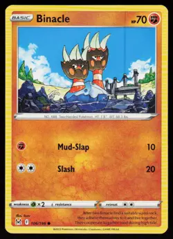 Binacle 106/196 Common Lost Origin Pokemon Near Mint - Image 1