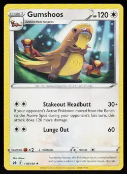 Gumshoos 118/159 Rare Crown Zenith Pokemon Near Mint - Image 1