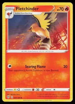 Fletchinder 031/189 Uncommon Darkness Ablaze Pokemon Near Mint - Image 1