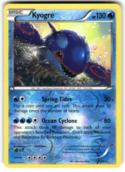 Kyogre Reverse Holo Rare Primal Clash 53/160 LP - Image 1