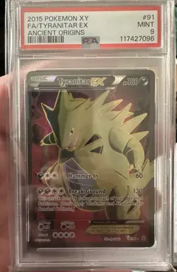 Pokemon TCG XY Ancient Origins Tyranitar EX 91/98 Full Art Holo PSA 9 MINT - Image 1
