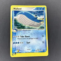 Pokemon Vintage 2003 Water Holo Rare Card Ruby and Sapphire Wailord 14/109 - Image 1