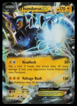 Thundurus EX 26/108 Holo EX Rare Roaring Skies Pokemon Holo Near Mint - Image 1