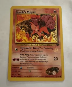 Pokemon Gym Challenge Gold W Stamp Brock’s Vulpix 37/132 (LP) - Image 1