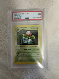 1999 Pokemon Game Ivysaur 1st Edition PSA 7 - Image 1