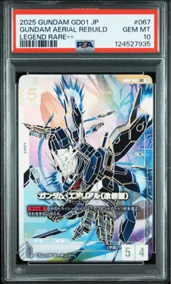 PSA 10 Gundam card Game Aerial Rebuild LR++ Newtype Rising Gundam GD01-067 GM - Image 1