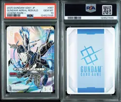 PSA 10 Gundam card Game Aerial Rebuild LR++ Newtype Rising Gundam GD01-067 GM - Image 3