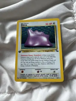 Ditto 1st Edition Holo 3/62 Pokemon NM - Image 1