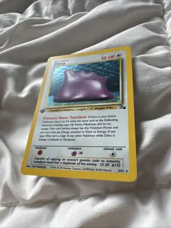 Ditto 1st Edition Holo 3/62 Pokemon NM - Image 2