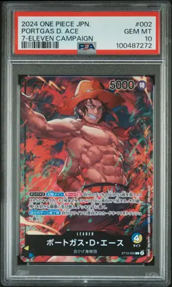 2024 One Piece Japanese Promos Portgas D. Ace 7-Eleven Campaign PSA 10 GEM MINT - Image 1