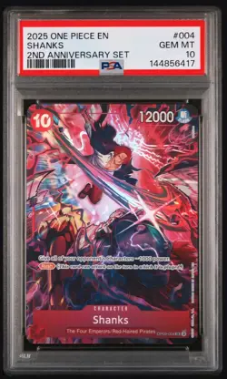 2025 ONE PIECE ENGLISH VERSION 2ND ANNIVERSARY SET #004 SHANKS PSA 10 - Image 1