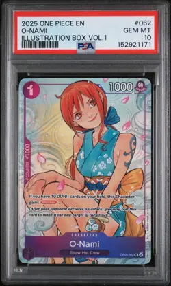 2025 O-Nami (Illustration Box Vol.1) OP05-062 One Piece English Foil PSA 10 - Image 1