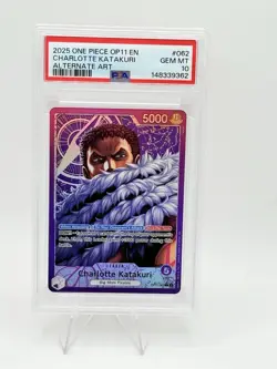 2025 One Piece OP11 EN Charlotte Katakuri Alternate Art #062 PSA 10 GEM MINT - Image 1