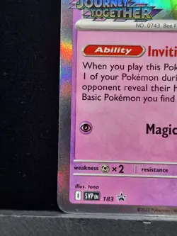 Pokemon TCG Journey Together Lillie's Ribombee SVP 183 Promo Prerelease NM - Image 4