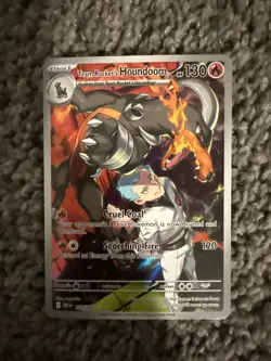 Pokemon TCG Team Rockets Houndoom Illustration Rare Card 191/182 Destined Rivals - Image 1