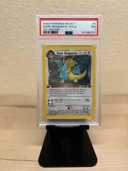 POKEMON TEAM ROCKET 1ST EDITION #5 DARK DRAGONITE PSA 7 - Image 1