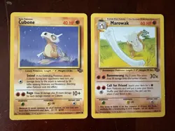 Pokemon TCG Jungle Unlimited 1999 Cubone 50/64 & Marowak 39/64 (English) - Image 1